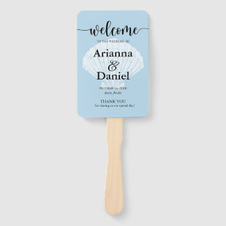 Leque Programa de Cerimônia Fan Beach Seashell