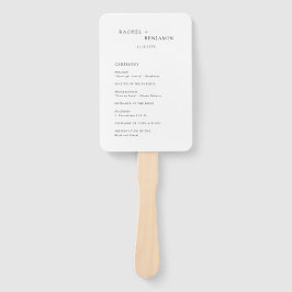 Leque Programa de Cerimônia Simples de Casamento Minimal