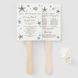 Leque Programa de cerimônias de cinza de Starfish Blue S