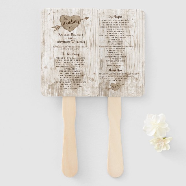 Leque Programa de Coleção de Casamentos de Árvores Cardí (Frente e Verso)