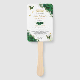 Leque Programa de Eventos Florais de Quinceañera Emerald