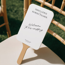 Leque Programa de fãs de casamento moderno em preto e br