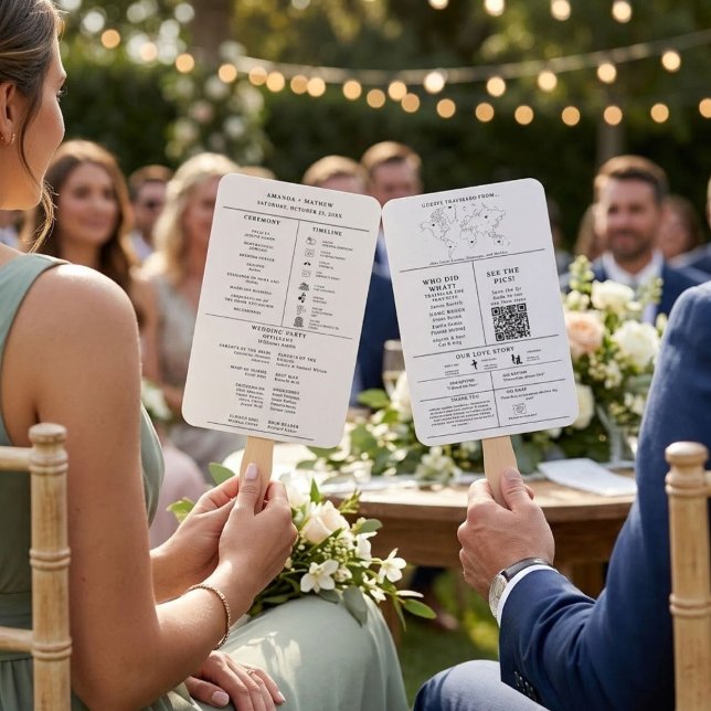 Leque Programa de Infográfico de Casamento Minimalista M (Criador carregado)