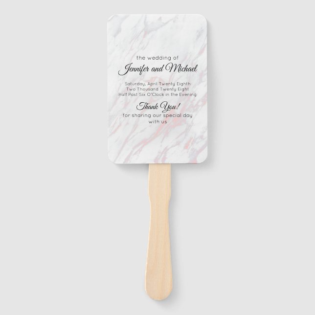 Leque Programa de mármore rosa moderno e Cinza (Frente)