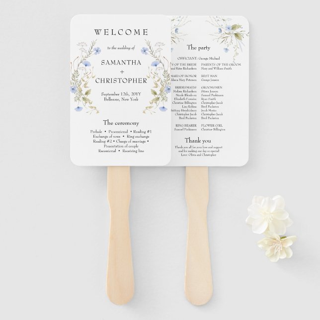 Leque Programa de moldura de flores silvestres deliciosa (Frente e Verso)