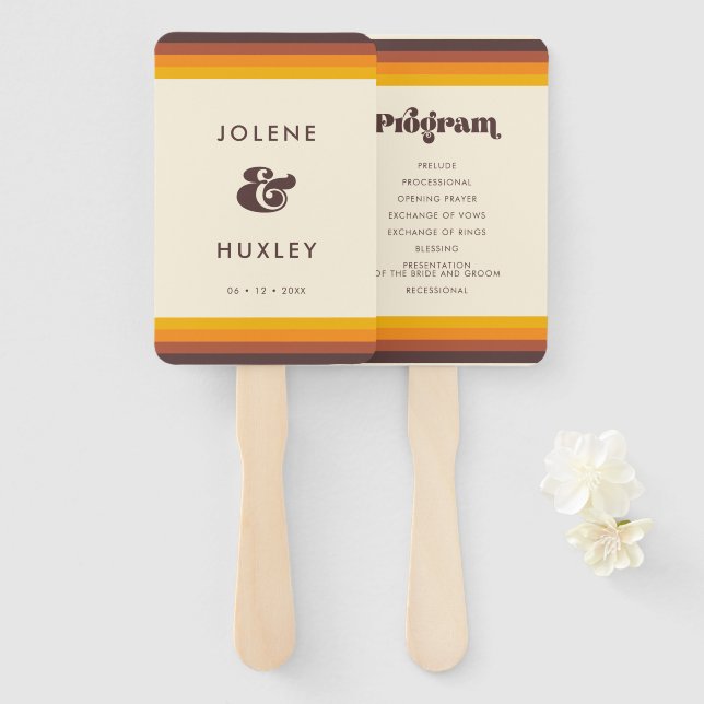 Leque Programa de núpcias de cores da safra dos anos 60