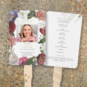 Leque Programa de Ordem de Serviço de Funeral Floral com