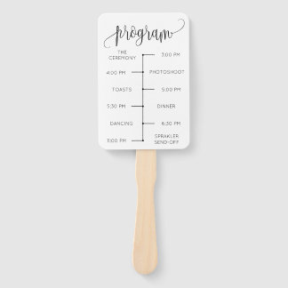 Leque Programa de ventilador de casamento minimalista