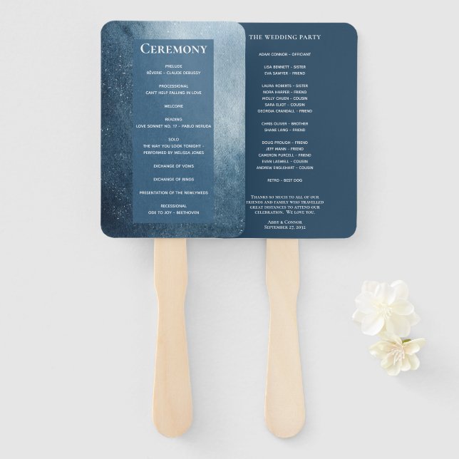 Leque Programa de Ventiladores Brancos Marinhos (Frente e Verso)