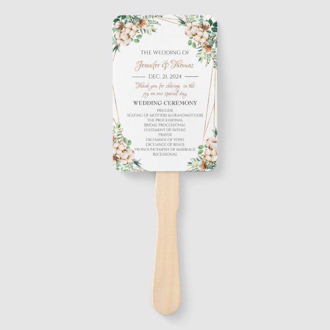 Leque Programa de Ventiladores de Casamento Minimalista  (Frente)