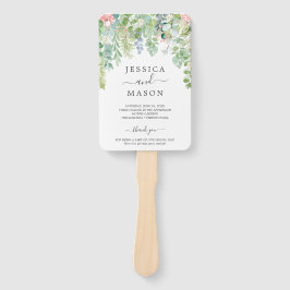 Leque Programa de Ventiladores de Casamento Verde Molhad