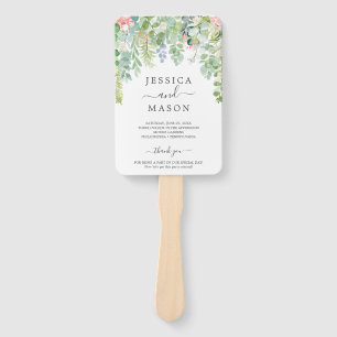 Leque Programa de Ventiladores de Casamento Verde Molhad