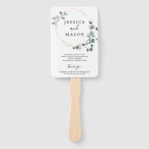 Leque Programa de Ventiladores do Casamento Eucalyptus G