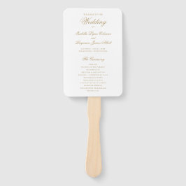 Leque Programa Dourado de Casamento Elegante Formal Trad