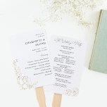 Leque Programa Dourado de Casamento Floral Lined<br><div class="desc">Legal de seus convidados enquanto lhes dá um belo Programa de Casamento para seguir seus eventos com seus modernos e elegantes Programas de Casamento Floral Dourado Lined.</div>