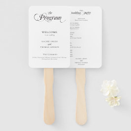 Leque Programa Elegante de Caligrafia Branca Negra