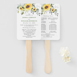 Leque Programa Elegante de Casamento Chic Eucalyptus Sun