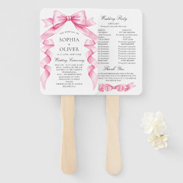 Leque Programa Elegante de Casamento de Arcos Gentil Ros