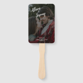 Leque Programa Elegante de Casamento de Fotos Dourado co