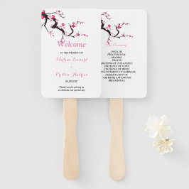 Leque Programa Elegante de Casamento Floral de Cerejeira