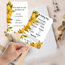 Programa Elegante de Casamento Floral de Girassol