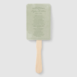 Leque Programa Elegante de Casamento por Aquarela Verde