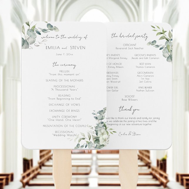 Leque Programa Elegante Eucalyptus Greenery (Criador carregado)