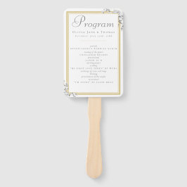 Leque Programa Elegante Moderno Simples de Casamento de 