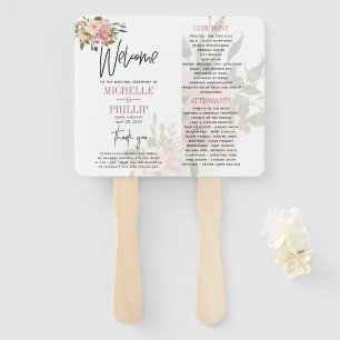 Leque Programa Floral Blush e Rosa Dourado Weding