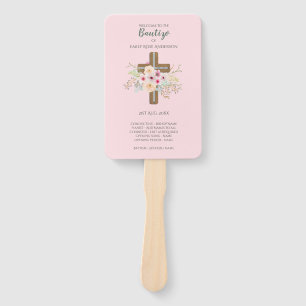 Leque Programa Floral Cross BAUTIZO Bautismo Baptism
