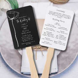 Leque Programa Floral Mínimo Moderno Preto e Branco