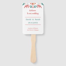 Leque Programa Floral Personalizado de Casamento Colorid