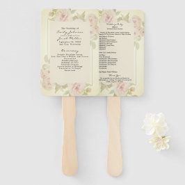 Leque Programa Floral Vintage de Rosa Cor-de-rosa em Aqu