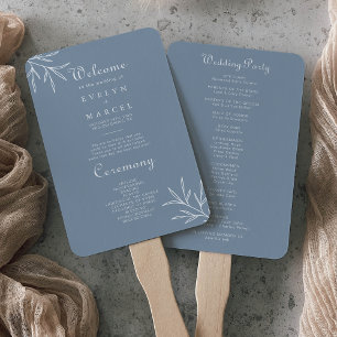 Leque Programa Formal Mínimo de Casamento Azul