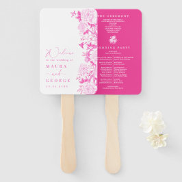 Leque Programa Fuchsia Chinoiserie Floral Garden Weding
