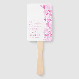 Leque Programa Fuchsia Chinoiserie Floral Garden Weding