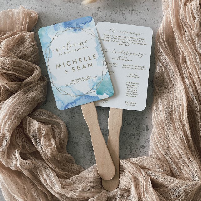 Leque Programa Geométrico de Casamento por Aquarela (Criador carregado)