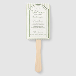 Leque Programa Listrado de Casamento Verde