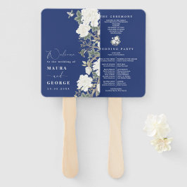 Leque Programa marinho Azul de Casamento Chinoiserie