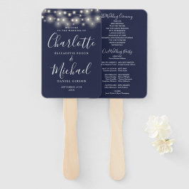 Leque Programa marinho Blue String Lights Script Weding