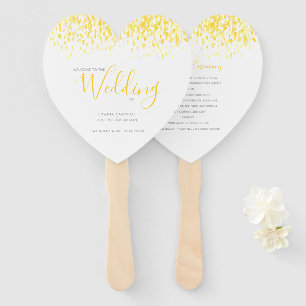 Leque Programa matizado moderno amarelo Wedding da