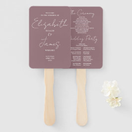 Leque Programa Mauve Modern Minimalista de Casamento de 