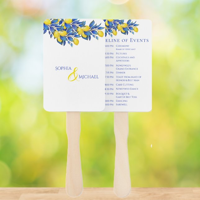 Leque Programa Mediterrâneo-Limões-Casamento (Mediterranean-Lemons-Wedding Programs)