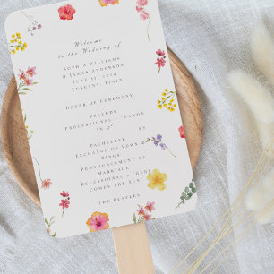 Leque Programa minimalista de casamento Botânico de Flor