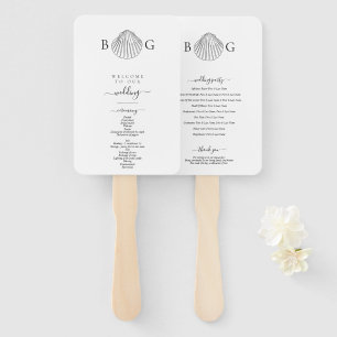 Leque Programa Minimalista de Casamento de Clam Seashell