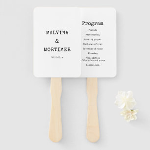 Leque Programa minimalista do casamento da máquina de