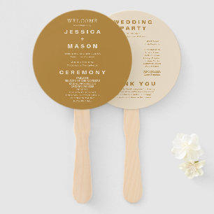 Leque Programa Modern Boho Earth Tone Circle Weding
