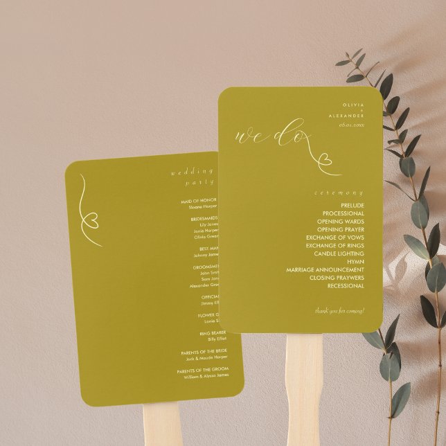 Leque Programa Modern Colorblock Wedding | Amarelo escur (Criador carregado)