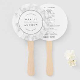 Leque Programa Moderno de Casamento de Mármore Branco