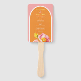 Leque Programa Moderno de Casamento de Papagaios Laranja